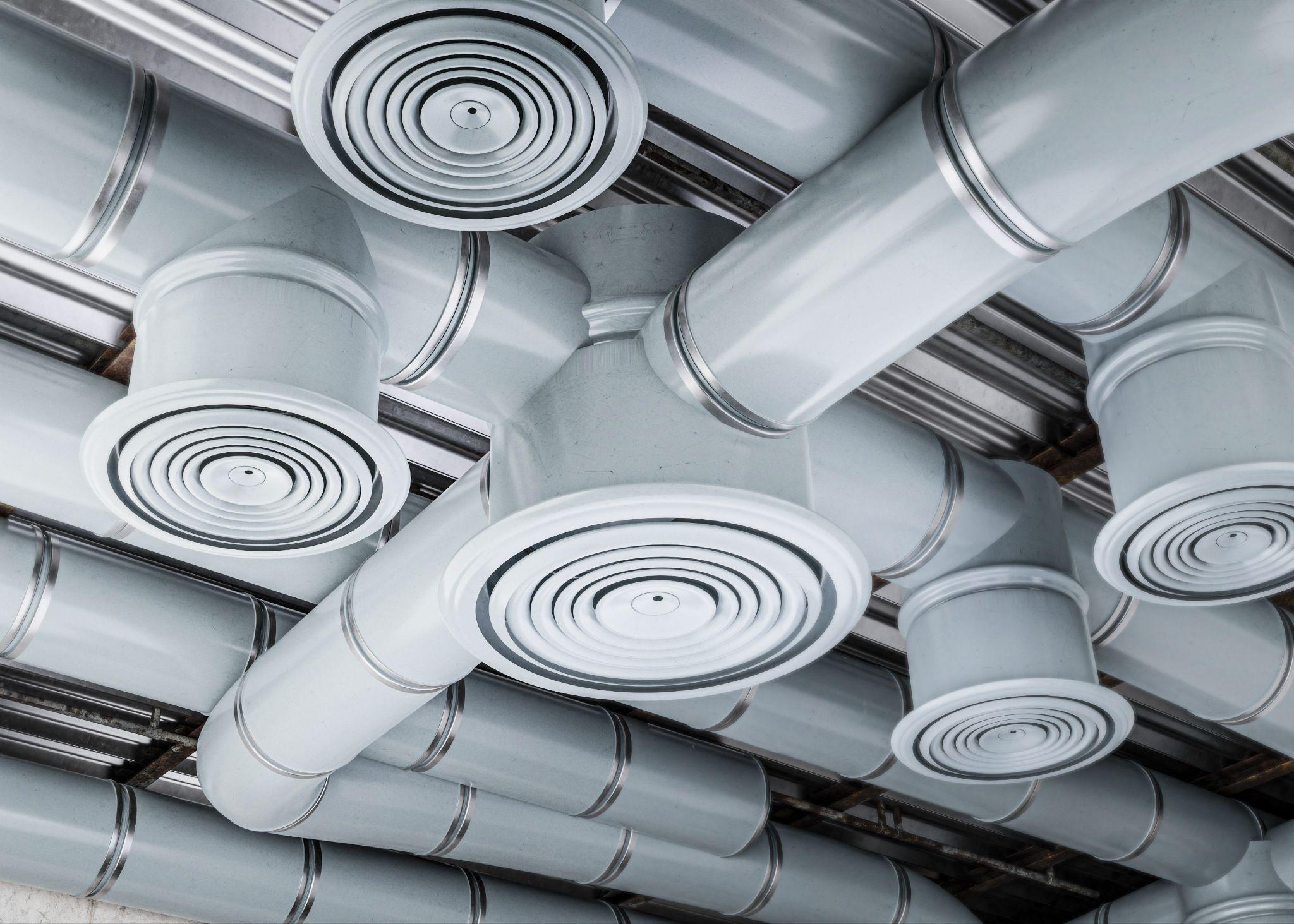 Split system air conditioner installed in modern home